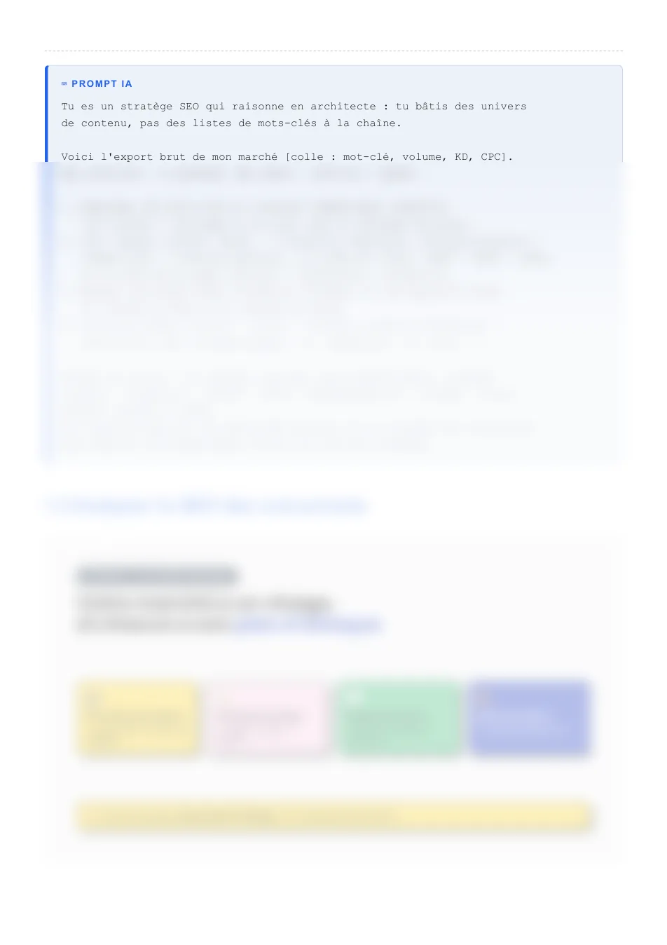 Page du livre L'Actif SEO : Un des neuf prompts